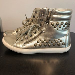High top Gold Sneakers size 8 women’s